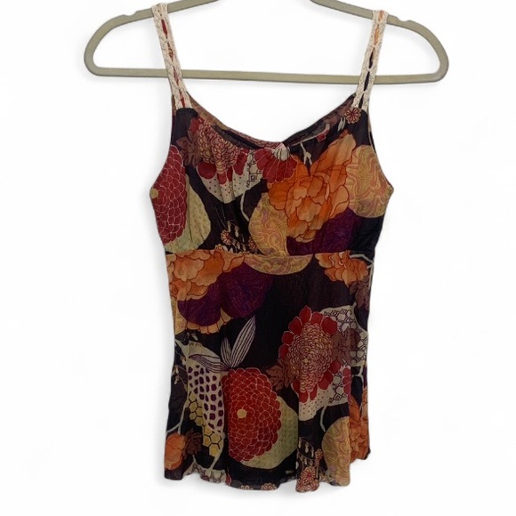 Vintage Tops - Y2K Sweet Pea Boho Floral Print Tank Top